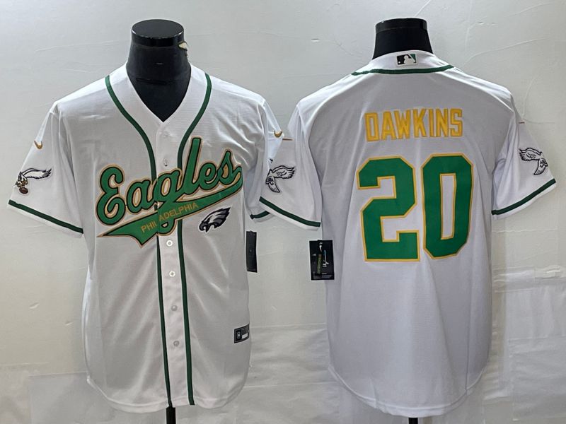 Men Philadelphia Eagles #20 Dawkins White Nike 2023 Co Branding Game NFL Jersey style 3->philadelphia eagles->NFL Jersey